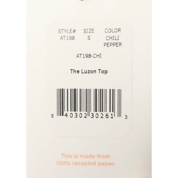 Andie Swim The Luzon Bikini Top Eco Nylon in Chili Pepper Red S NWT - Picture 3 of 4